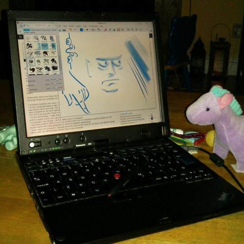 Lenovo X61T and purple horse